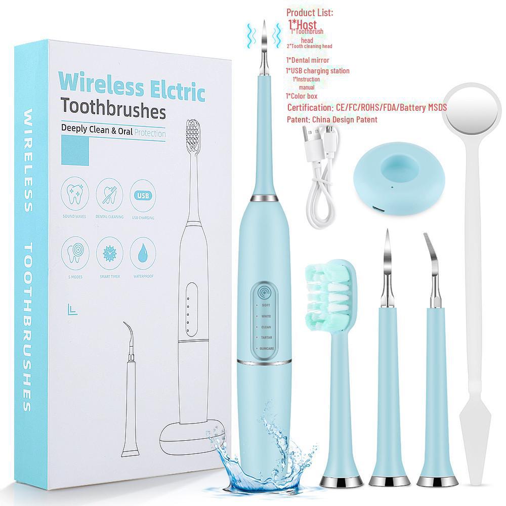 

Умный USB-электрический очиститель зубов: Средство для чистки зубов, средство для удаления зубного камня, отбеливающее средство suit синий