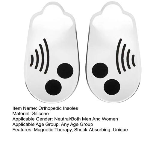 1 Pair Silicone Correction Insoles XO Type Leg Magnetic Therapy Shock-Absorbing Heel Pads for Orthopedic Support