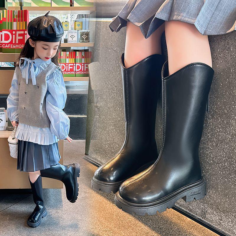 

Девичьи высокие бархатные ботинки-принцессы для осени/зимы 2025 - Новые длинные зимние сапоги 16.6cm Size 27