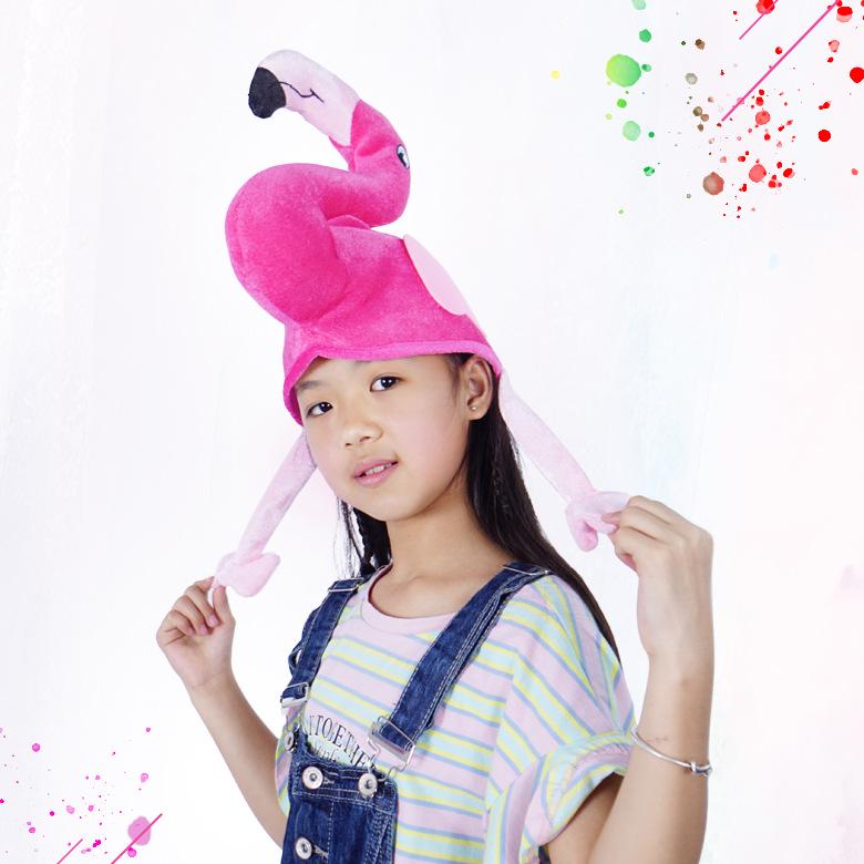 Halloween Flamingo Animal Headgear: Parent-Child Cosplay Hat for Birthday or Party.