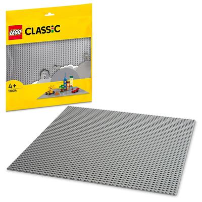 Placa Base LEGO Classic (cinzento) Brinquedo, Presente de Aniversário, Blocos de Construção Educacionais, Meninos e Meninas, Idades 4, 5 e 6, Brincadeira de Faz de Conta, Construção da Cidade, 11024