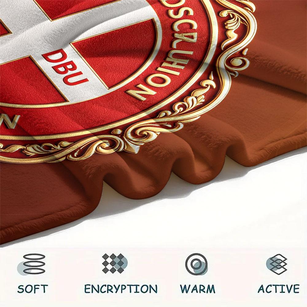 Custom Name,Denmark National Football Team Printed Flannel Blanket, soft throw for bedroom sofa, washable, Christmas present, great gift.
