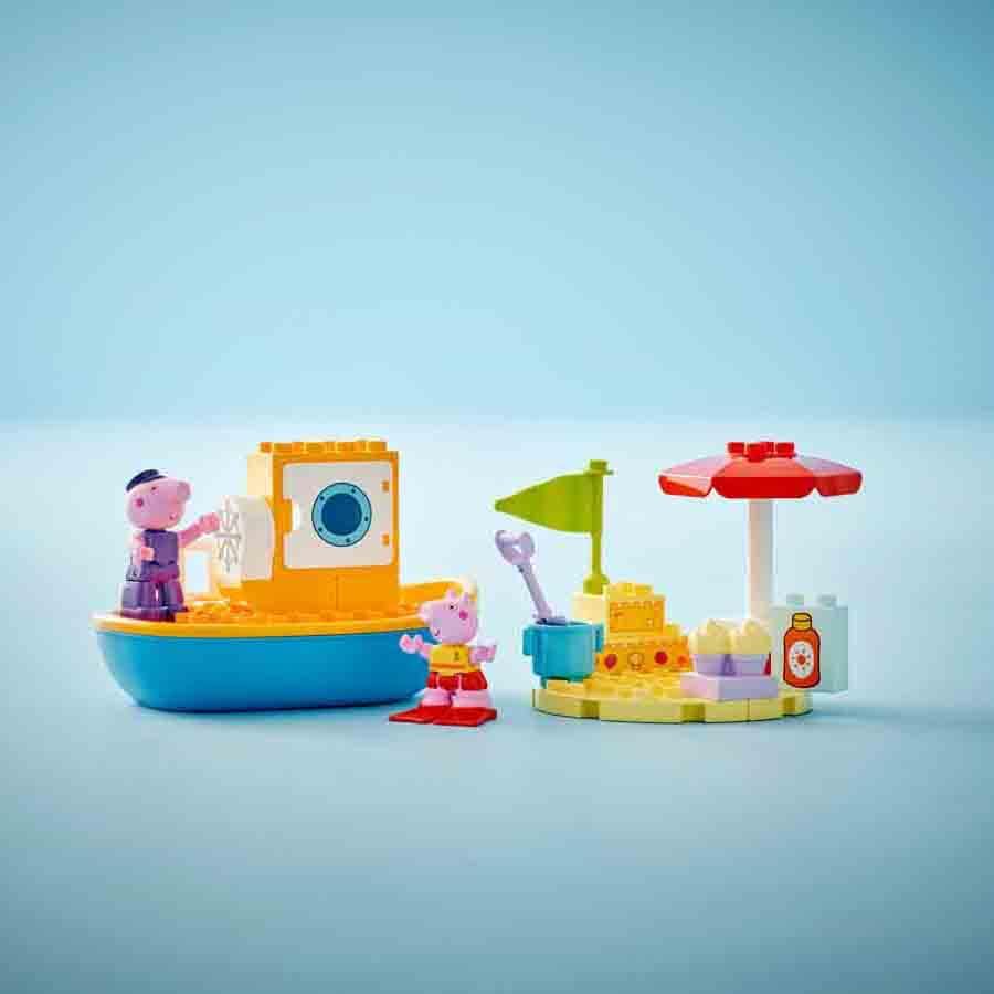 LEGO Duplo Peppa Pig Bootsfahrt Spielzeug Geschenk Geburtstagsblock Pädagogisch Weihnachten Jungen Mädchen Kinder 1,5 Jahre alt 2 Jahre alt 4 Jahre alt