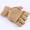 Halbfingerhandschuhe Multifunktional Umschlagbar Niedlich Korallenfleece Warm Kältefest Weich Bequem Damen Winter Warm Damen Handschuhe