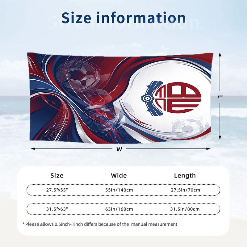 Asciugamano da Spiaggia Quick Dry con Stampa Bolton Wanderers FC in Microfibra Assorbente Portatile da Viaggio per Nuoto