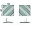 Set of warning signs type 1, galvanized steel