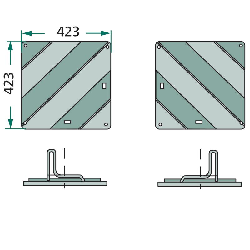 Set of warning signs type 1, galvanized steel