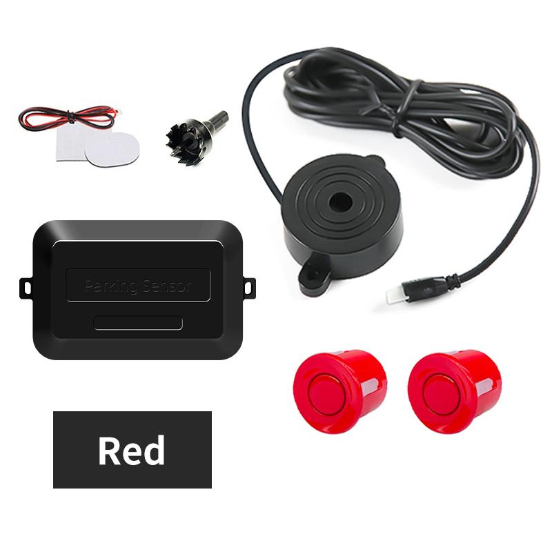 Hippcron Car Parking Sensor Kit 2 Sensors 22mm LED Screen Reverse Radar Sound Alert Indicator System 8 Colors