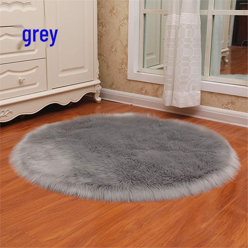 Imitation Wool Plush Round Carpet for Living Room, Bedroom, Yoga