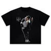 Sänger MJ Michael Jackson Porträt Grafik 100% Baumwolle T-Shirt Herren Retro Mode Sommer Unisex Hip Hop Kurzarm Lockeres Hemd