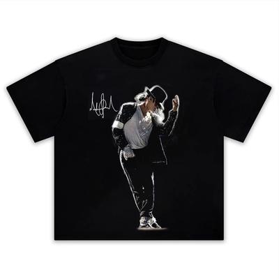 2026 Singer MJ Michael Jackson Porträt Grafik Baumwolle T-Shirt Unisex Retro Mode Sommer Unisex Hip Hop Kurzarm Locker Shirt