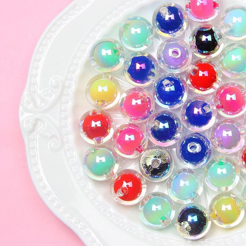16mm Colorful UV-Plated Acrylic Round Beads for DIY Jewelry, Phone Chains, Wind Chimes, and Car Hangings
