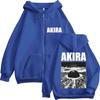 Japanese Anime New Tokyo Akira Zipper Hoodies Movie Science Fiction Masataro Kaneda Tracksuit Men's Loose Fleece Popular