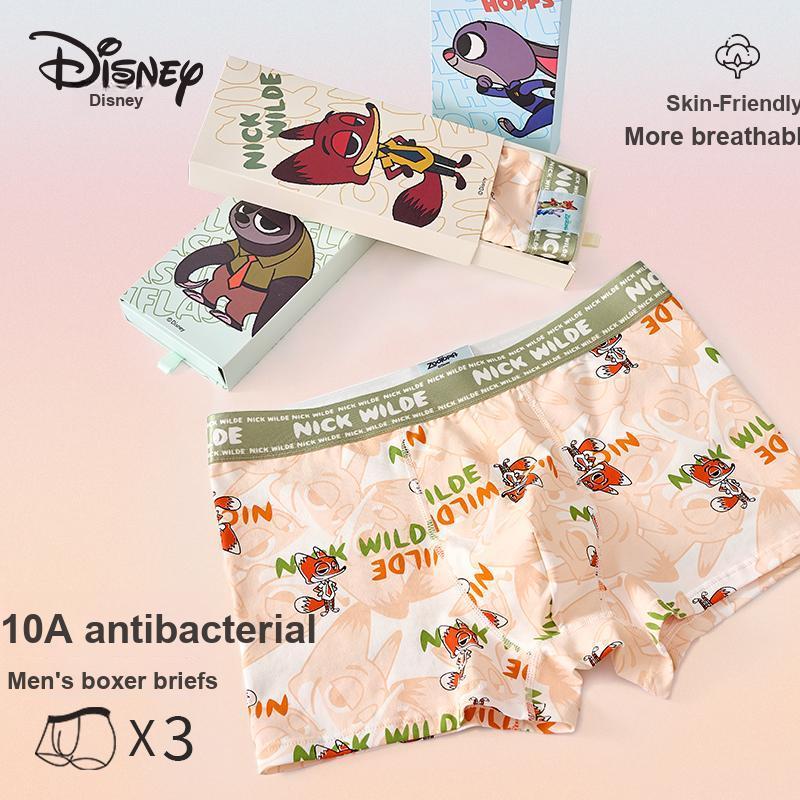 Disney Zootopia Skin-Friendly Comfortable Antibacterial Boxer Briefs Gift Box Men underwear DISINI003-3