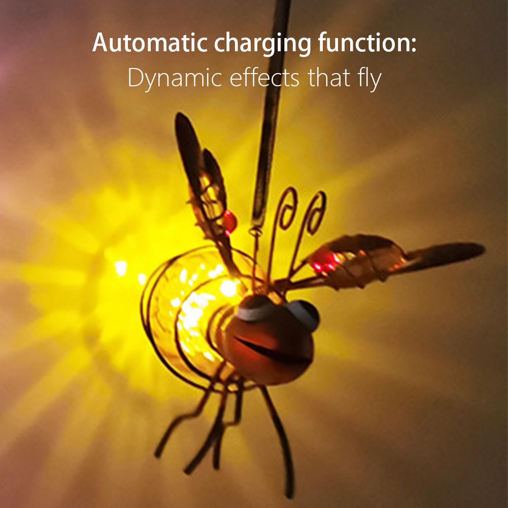 Solar Bug Fairy Lights Metal Iron Insect Statue with LED Winged Ant Lamp Outdoor Hanging Tree Ornament for Yard Garden Art Decor
