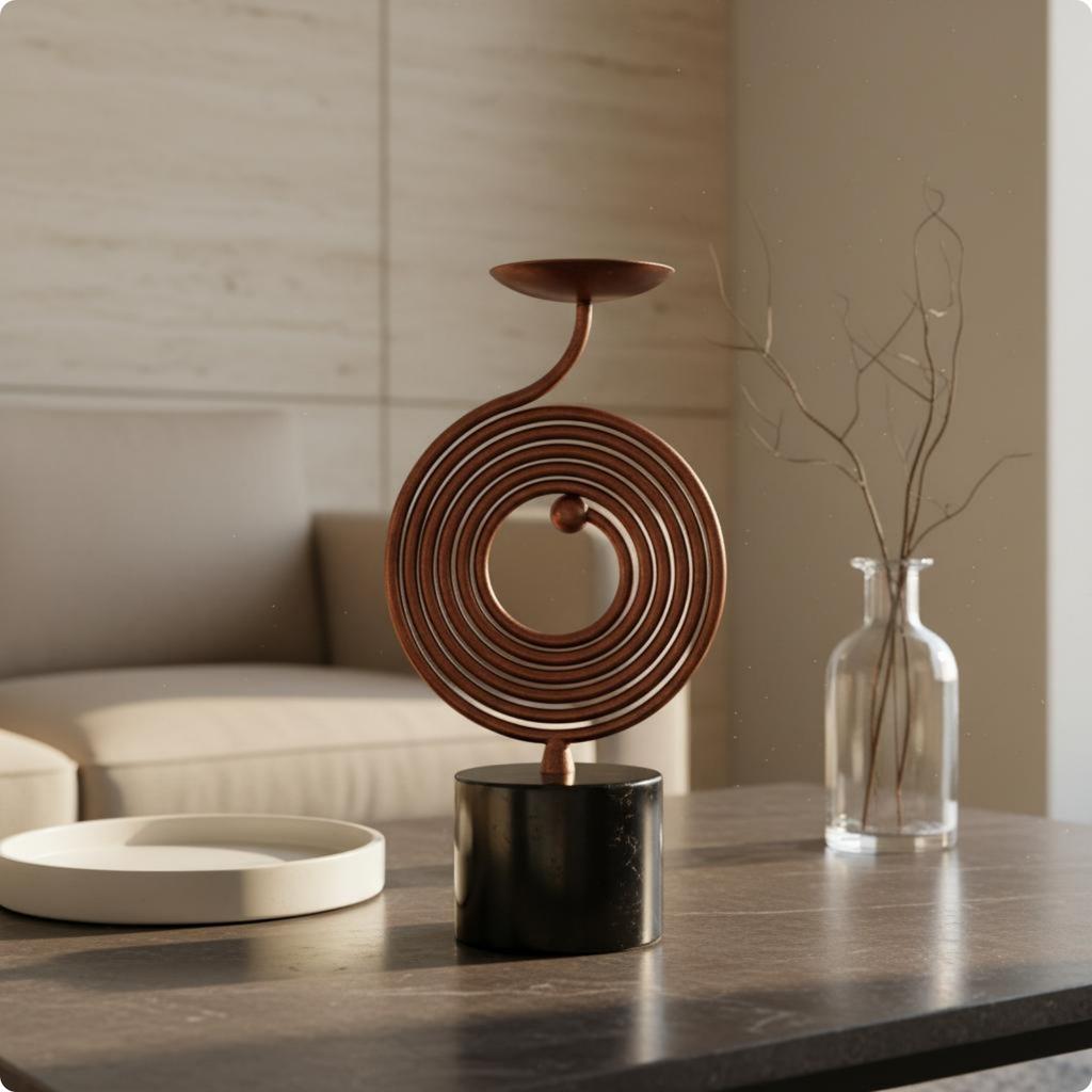 Resin Candlestick Decoration Artisanal Piece Stacked Stone Candle Holder Abstract Art Candle Stand Artistic Design Desktop
