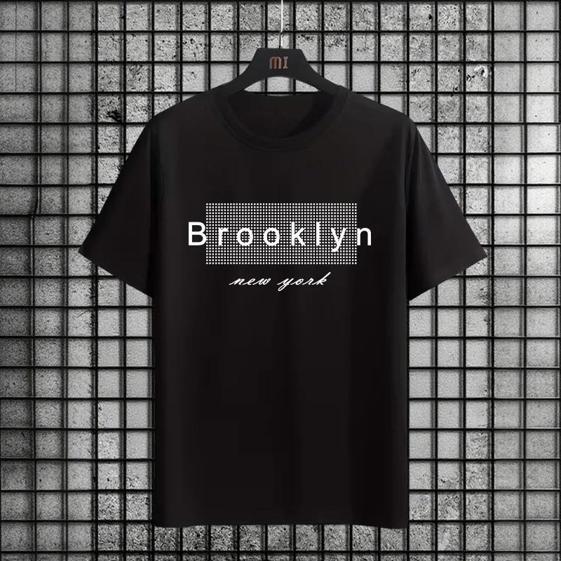 

2026 Summer New in Men Tshirt Urban Casual Fashion Crew Neck Short Sleeve Top Classic Black White Pure Color Tees Mens Clothes 4XL