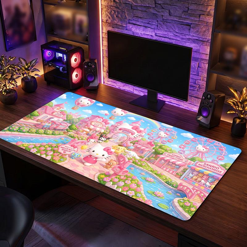 Big Mouse PadHello Kitty Extended Soft Desk Mat Gaming Office Computer Table Decor Mat