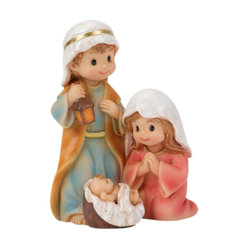 Christmas Nativity Scene Ornament Collectible Gift Artwork Resin Statue Crafts for Fireplace Indoor Office Desk Living Room