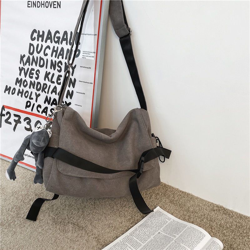 Sac messager en toile pour femmes, sacs à main de grande capacité, sac à bandoulière pour jeunes filles, sacs d'école pour étudiants, sacs à bandoulière tendance pour hommes
