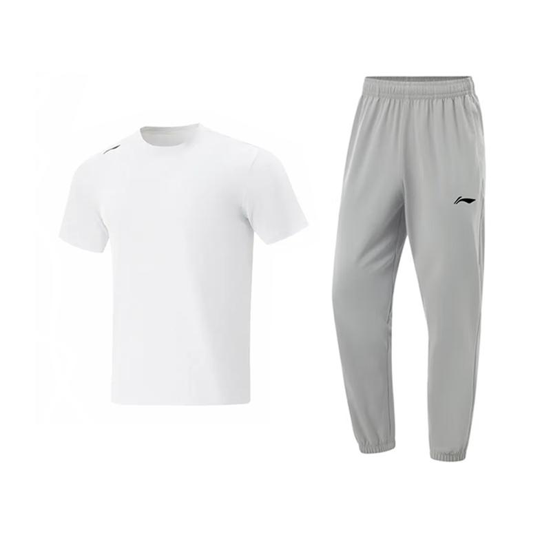 Li Ning Casual Sportswear Unisex White+Coin Gray ATSV597-1+AKLT541-4