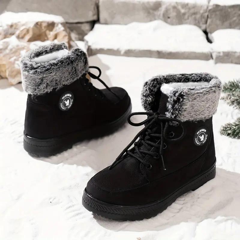 Snow boots women's high-top boots cold-proof and warm cotton boots piled and thickened boots women's thick-soled comfortable cotton shoes