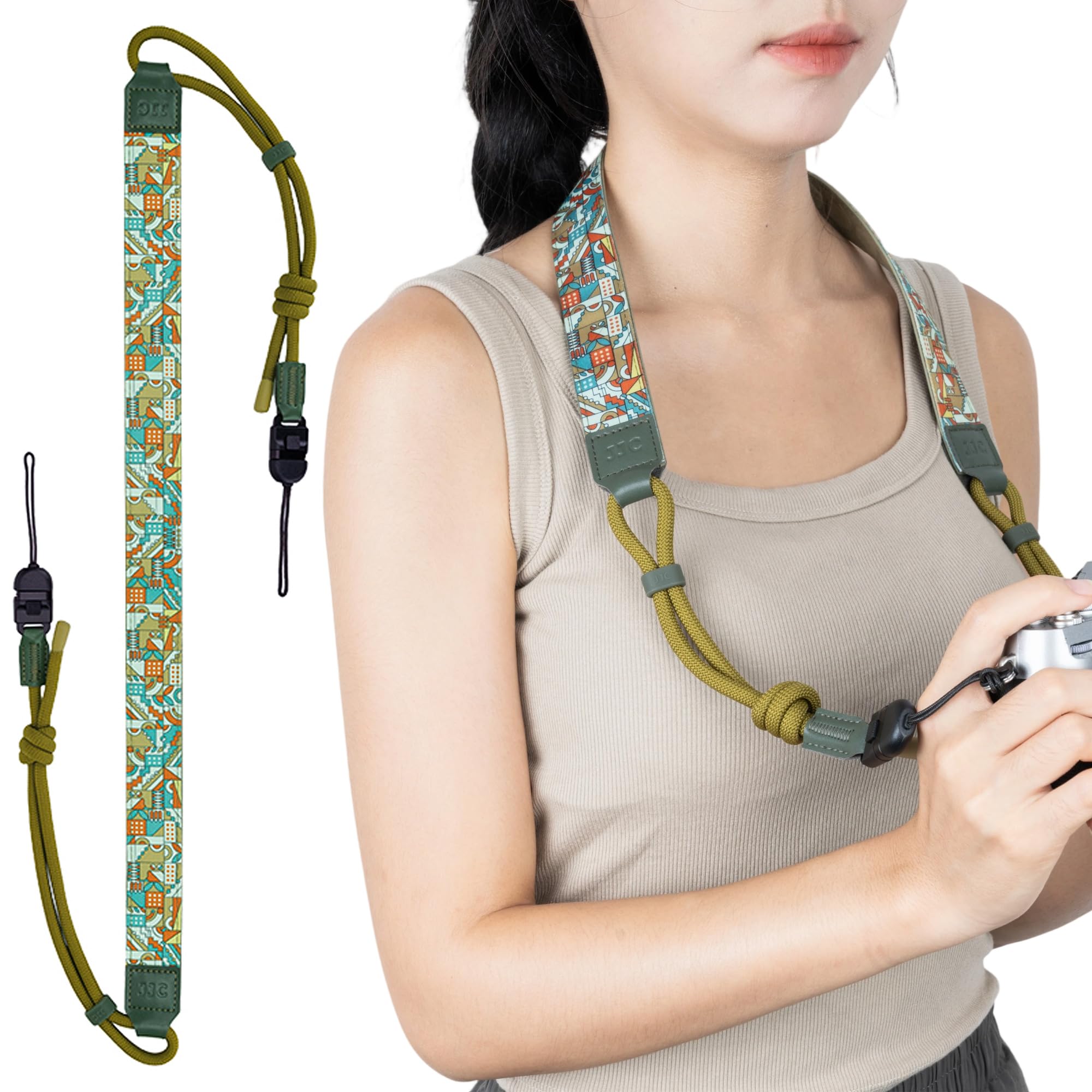 

JJC Camera PU Leather Camera Neck Stylish and Cute for Compatible with Canon EOS Fujifilm Sony Nikon Z and Z30 Frees Up Both Greatly Reduces Drop High