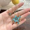 Dopamine sweet pink flower necklace spring atmosphere super fairy collarbone chain niche design high-end necklace