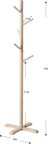 Pearl Metal Wooden Pole Hanger, Medium, Natural, 2kg per hook, 45cm wide, N-8285