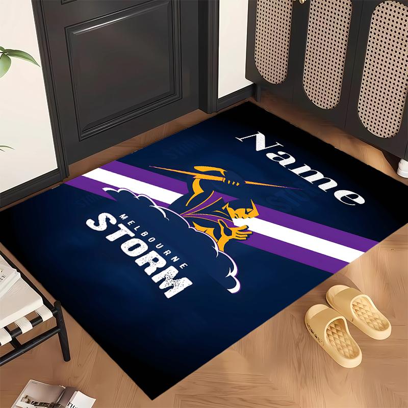 Melbourne Storm (14) Personalizowany dywanik biurowy z imieniem Stylowa dekoracja do salonu, sypialni, kuchni