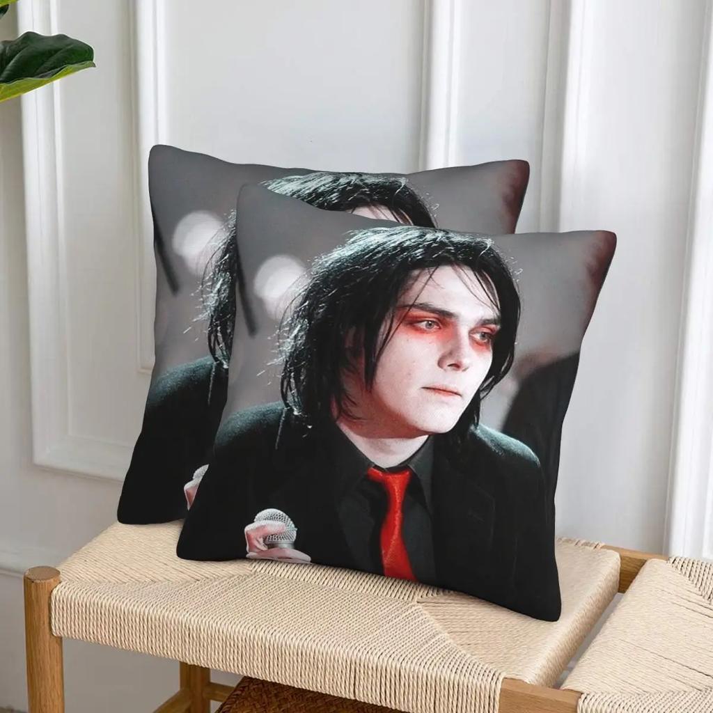 Gerard Way Mcr 2 Pcs Square Pillowcase Pillow Cover Cushion Zip Decorative Comfort Throw Pillow For Home Car