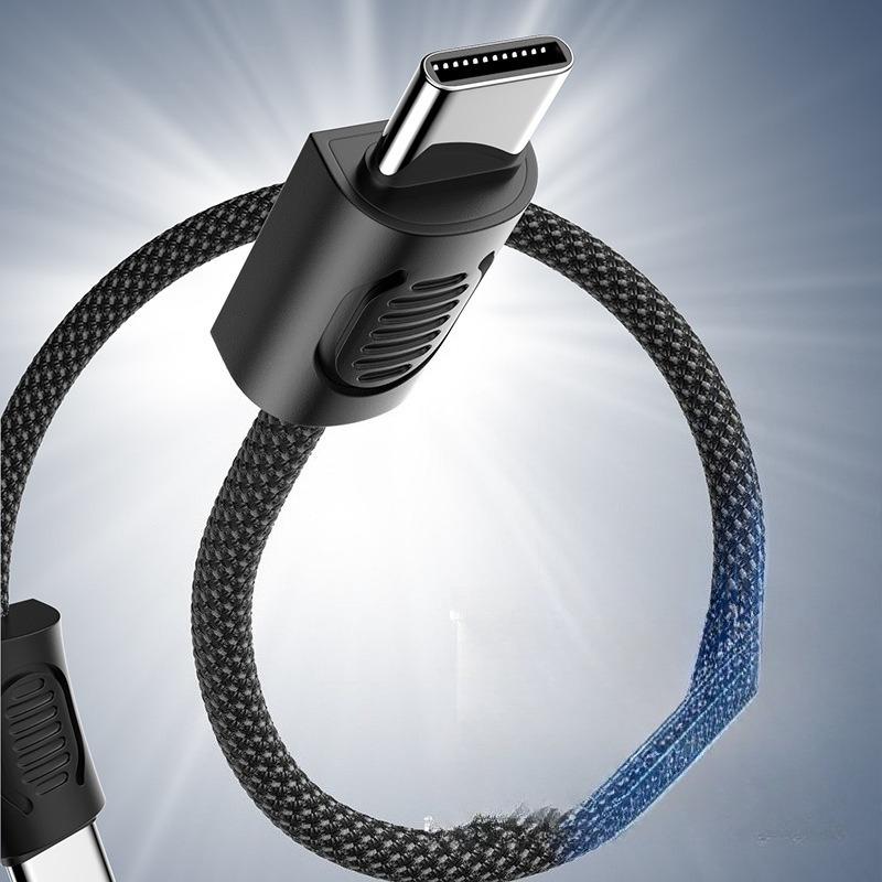 Lanyard Keychain Dual Type-C Charging Cable PD Super Fast Charge Cord Compatible with IPhone 15 Portable Phone Data Sync Power