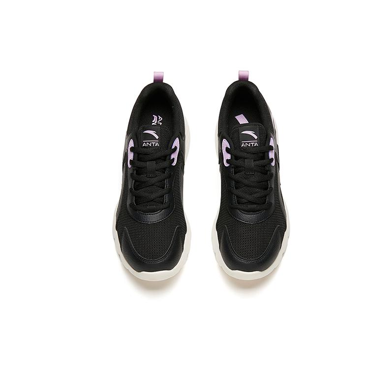Anta Running Collection Lightweight Cushioning Low Top Running Shoes Women's Black 922145521-3