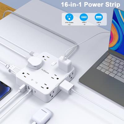 US Plug AC Outlet Multitap Power Strip 5FT Extension Cord Electrical Socket Smart USB Office Home Network Filter Surge Protector