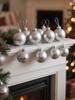 36-Piece Shatterproof Christmas Ornaments, Silver Plastic,1.6 Inch Diameter