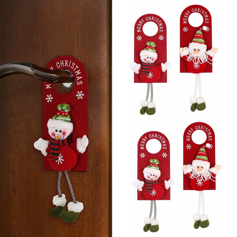 Xmas Cute Snowman Doorknob Hanger Hanging Pendant Christmas Ornament Door Decor