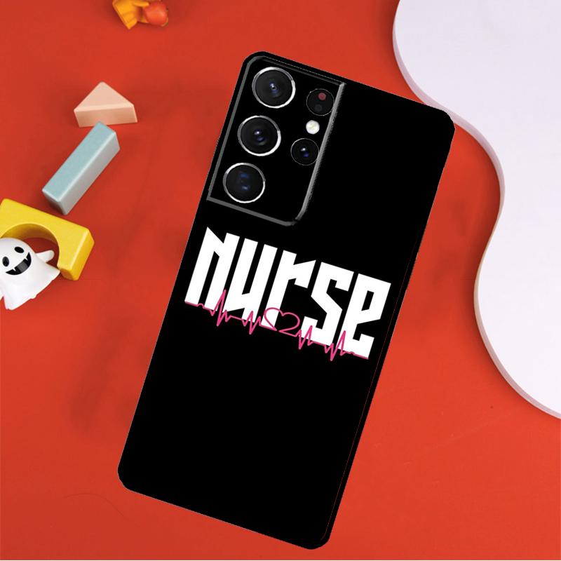 Nurse Heartbeat Phone Case For Samsung Galaxy S24 Ultra S25 Ultra S9 S10 S20 S21 S22 S23 Plus S24 FE Cover