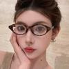 Ovale Form Computerbrille Koreanisch Stilvoll Blaulichtblockierend Herrenbrille Nieten Dekoration Damenbrille