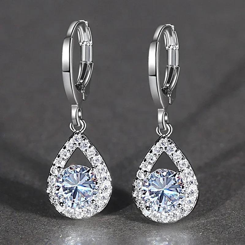 

New Waterdrop Shaped Drop Earrings for Women Simple and Elegant Lady s Ear Accessories Daily Wear Fashion Versatile Zircon
