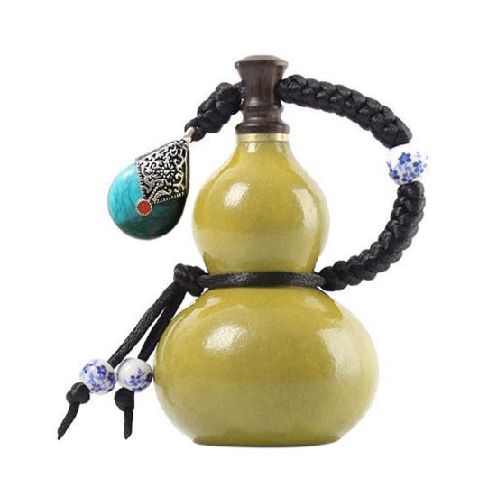 

Мини-бутылка для воды из натуральной тыквы с подвеской в виде плетеной веревки, герметичная переносная бутылка для питья из тыквы, винтажная подвесная декоративная тыква, украшение синий