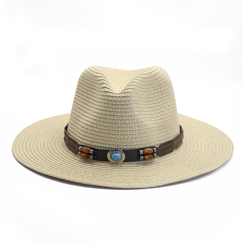 Fashion straw hat men's and women's new spring and summer outdoor travel seaside sunscreen shade beach hat