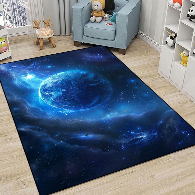 Children Bedroom Decoration Carpet Outer Space Pattern Abstract Carpets Living Room Sofa Area Rug Child Bedside Non-slip Mat
