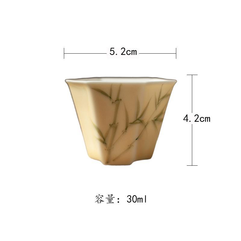 

2pc/lot Hand-painted Bamboo Teacup Zen Tea Bowl Cup For Tea Tea-tasting Meditation Cup Jianzhan Master Cups Chinese Tea Set 30ml As Your Choose