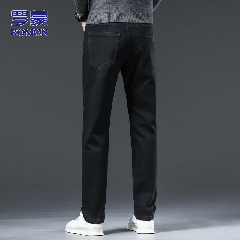 ROMON Men's Slim-Fit Straight Stretch Denim Jeans