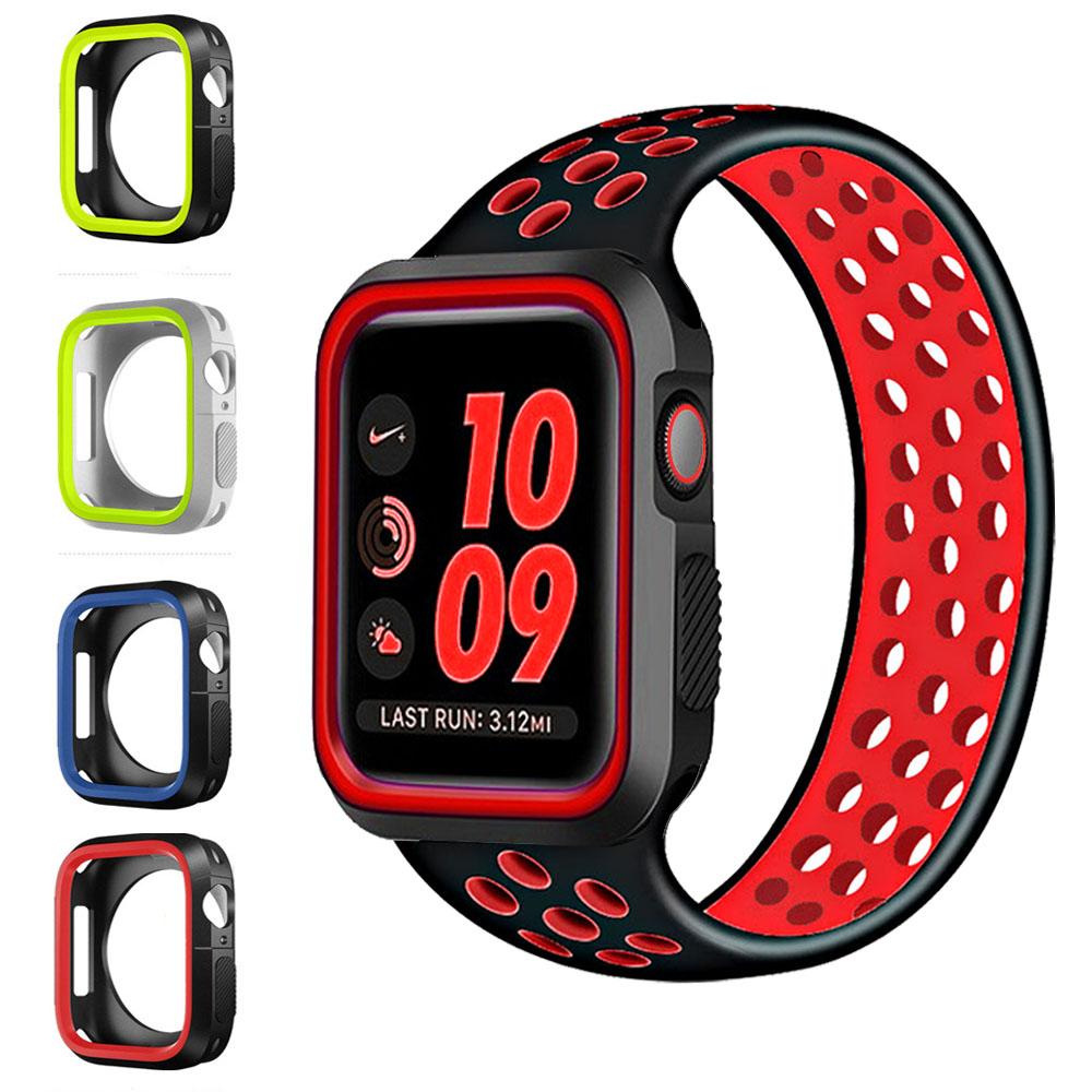 Funda de PC para Apple Watch series 6 SE 5 4 3 44mm 40mm iwatch 42mm/38mm carcasa protectora de silicona