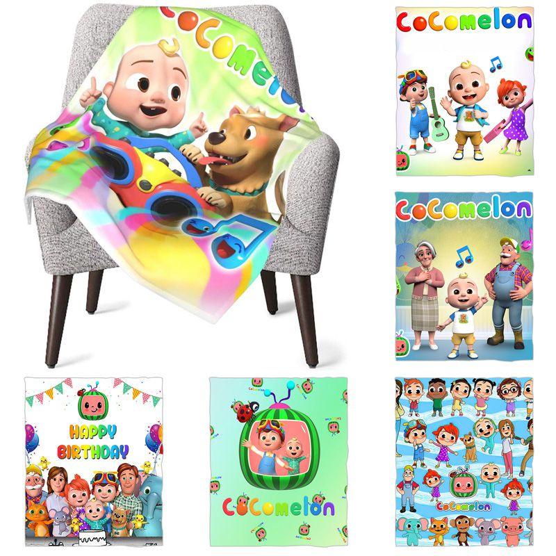 Luxurious Cocomelon Theme Flannel Blanket Super Soft And Warm For Baby And Kids