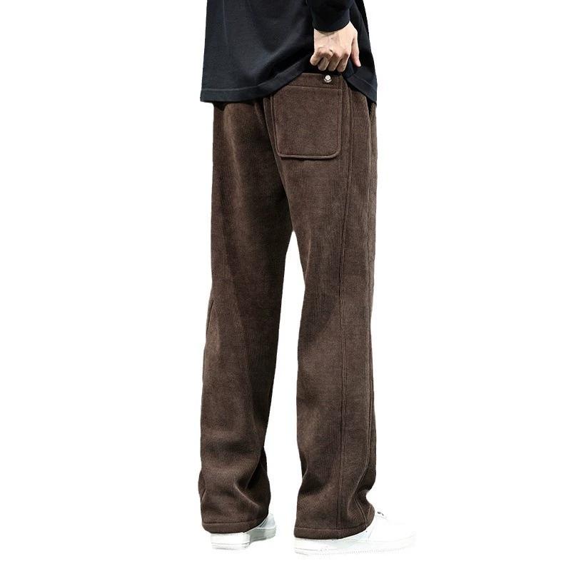 Winter Thick Velvet Sports Casual Pants Spring and Autumn Winter Corduroy Pants Men's Straight Leg Sweatpants