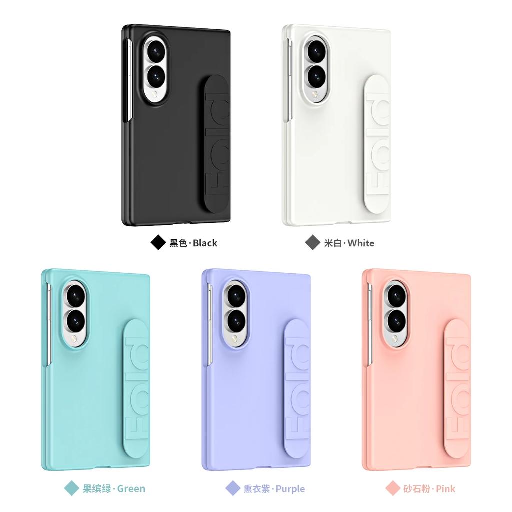 Luxury Soft Silicone Wrist Strap Bracket Case for Samsung Galaxy Z Fold 8 Ultra Fold 7 6 5 4 3 Thin Matte Hard Shockproof Cover