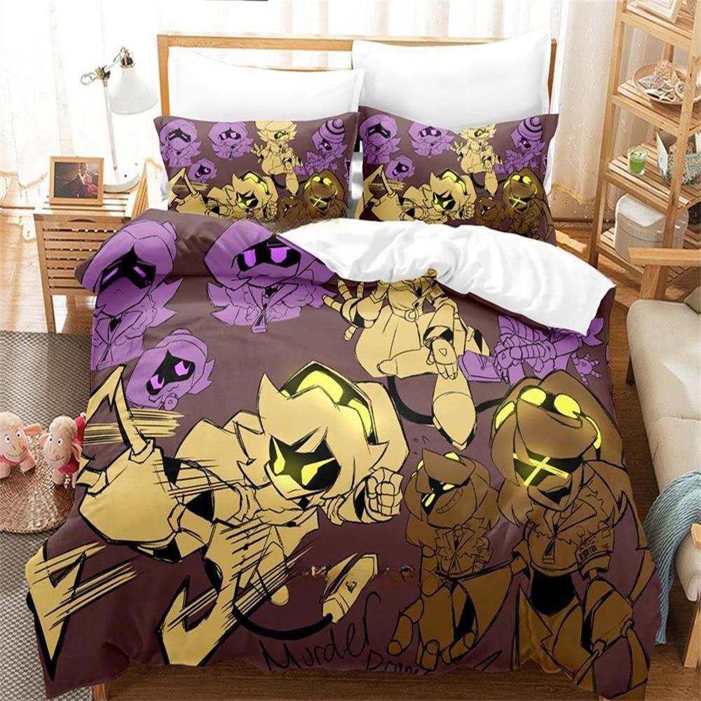 Murder-Drones Cartoon Printed Bedding Sets Exquisite Bed Supplies Set Duvet Cover Bed Comforter Set Bedding Luxury Birthday Gift