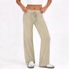 Damen Schlaghose Lässige Kordelzug Elastischer Bund Bequeme Schlaghose Yoga Lose Hose